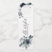 ボヘミアンブルーワインラベルボトルハンガーラベル ボトルネックタグ (正面)