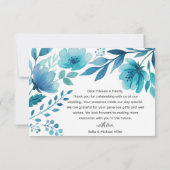 ボヘミアンブルー結婚フローラ サンキューカード (裏面)