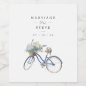 ボヘミアンブルー自転車の水の色結婚のワインラベル ワインラベル (シングルラベル)