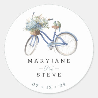 ボヘミアンブルー自転車の水の色結婚's ラウンドシール