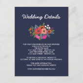 ボヘミアンブーケ – ネイビー結婚ブルーの詳細 エンクロージャーカード (正面)