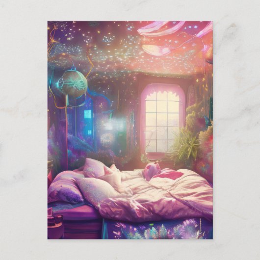 ボヘミアンプラントラバーズベッドルームポストカード ポストカード (正面)