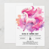 ボヘミアンプリンタブルホース誕生日 招待状 (正面/裏面)