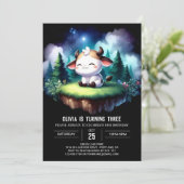 ボヘミアンプリント可能な牛誕生日 招待状 (スタンド正面)