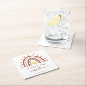 ボヘミアンベイビーシャワーカスタム スクエアペーパーコースター (インサイチュ)