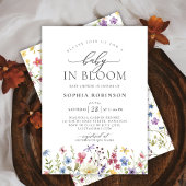 ボヘミアンベビーの開花ワイルドフラワーベビーシャワー 招待状