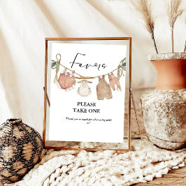 ボヘミアンベビー物干しバスラインのベビーシャワー好意のサイン ポスター