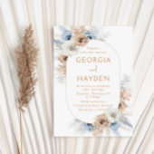 ボヘミアンベージュ&ブルーフローラフレ結婚ーム 招待状