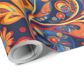 ボヘミアンペイズリーフローラお母さんのための退職金 ラッピングペーパー (ロールコーナー)
