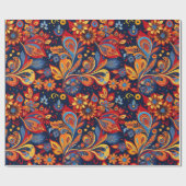 ボヘミアンペイズリーフローラお母さんのための退職金 ラッピングペーパー (フラット)