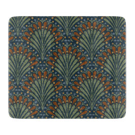 ボヘミアンホタテのファン、オリーブ、錆、ネイビーブルー カッティングボード