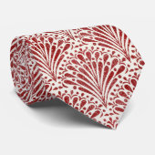 ボヘミアンホタテ赤オンクリーム ネクタイ (ロール)