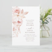 ボヘミアンホワイトアンドピンクローズ結婚式招待状 招待状 (スタンド正面)