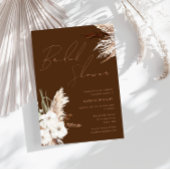 ボヘミアンホワイトフローラモダンブライダルシャワー 招待状