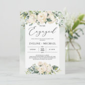 ボヘミアンホワイトローズグリーンリーブライダルシャワー 招待状 (スタンド正面)