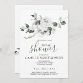 ボヘミアンホワイトローズブライダルシャワー招待 招待状 (正面/裏面)