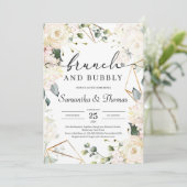 ボヘミアンホワイトローゼユーカリ金ゴールドブランチ 招待状 (スタンド正面)