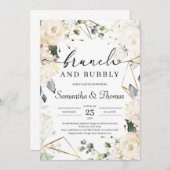 ボヘミアンホワイトローゼユーカリ金ゴールドブランチ 招待状 (正面/裏面)