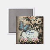 ボヘミアンボタニカルバタフライパリブライダルシャワー マグネット (正面/裏面)