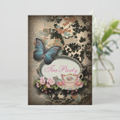 ボヘミアンボタニカルバタフライパリブライダルシャワー 招待状 (スタンド正面)