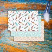 ボヘミアンボホシックな羽毛パターン ラッピングペーパーシート