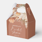 ボヘミアンボホスタイルのラスティーテラコッタ色の結婚前お祝いパーティー フェイバーボックス (裏面サイド)