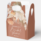 ボヘミアンボホスタイルのラスティーテラコッタ色の結婚前お祝いパーティー フェイバーボックス (オープン)