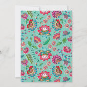 ボヘミアンボホターコイズフィエスタフォークフラワーズ 招待状 (裏面)