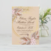 ボヘミアンボホパンパスグラス結婚の花 招待状 (スタンド正面)