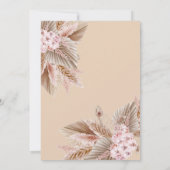 ボヘミアンボホパンパスグラス結婚の花 招待状 (裏面)