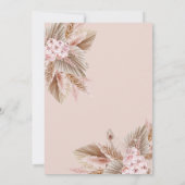 ボヘミアンボホパンパスピンクフラワーブライダルシャワー 招待状 (裏面)