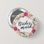 ボヘミアンボホフローラリース書道花嫁 缶バッジ (正面&裏面)