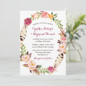 ボヘミアンボホフローラリース結婚式招待状 招待状 (スタンド正面)