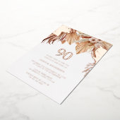 ボヘミアンボホフローラ90thバースデーパーティーバラ金ゴールド 箔招待状 (回転した状態)