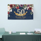 ボヘミアンボホブルゴーニュ赤面ピンク誕生日パーティー 横断幕 (トレードショー)