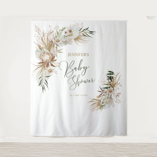 ボヘミアンボホベイビーシャワーデコバックドロップ タペストリー (正面)