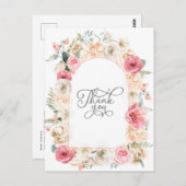 ボヘミアンボホ水彩色エレガントフローラシ感謝していック ポストカード (正面/裏面)