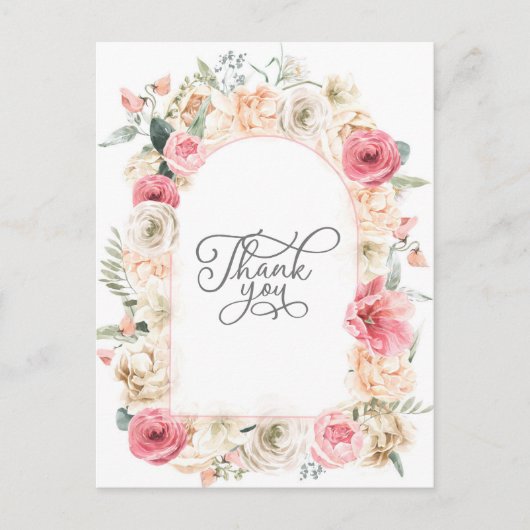 ボヘミアンボホ水彩色エレガントフローラシ感謝していック ポストカード (正面)
