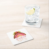 ボヘミアンボホ虹の赤ちゃんシャワー自然かわいい スクエアペーパーコースター (インサイチュ)