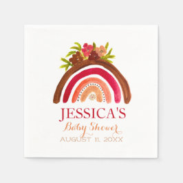 ボヘミアンボホ虹の赤ちゃんシャワー自然かわいい スタンダードカクテルナプキン