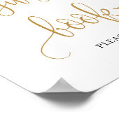 ボヘミアンボホ赤面ピンクフローラゲストブックサイン ポスター (角)