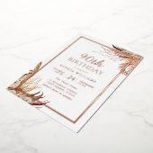 ボヘミアンボホ90thバースデーパーティーバラ金ゴールド 箔招待状 (回転した状態)