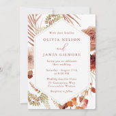 ボヘミアンボホ フラワーモダン オールシーズン ウェディング 招待状 (正面)