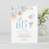 ボヘミアンボーイズパンパスグラスベビーシャワー招待状 招待状 (スタンド正面)
