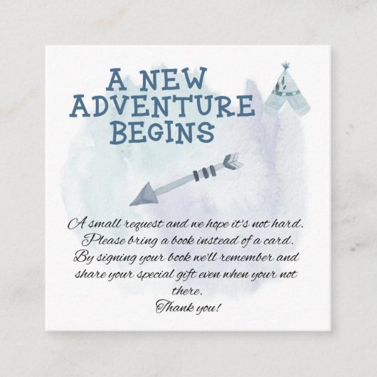 ボヘミアンボーイズ赤ちゃんシャワーベビー用ブック エンクロージャーカード (正面)