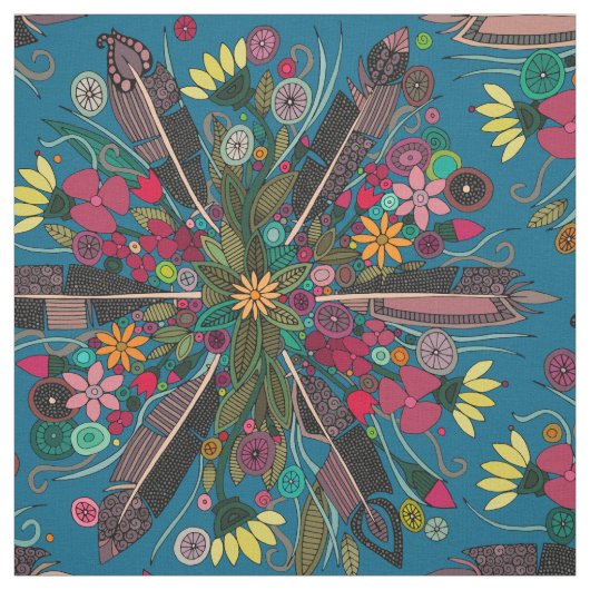 ボヘミアンポスブルー ファブリック (見本)