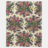 ボヘミアンポーズクリーム フリースブランケット (正面)