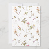 ボヘミアンマウブワイルドフラワーピルシェイプ結婚フレーム 招待状 (裏面)