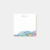 ボヘミアンマリンブルー&ターコイズウェーブ ポストイット (正面)