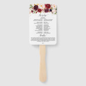 ボヘミアンマルサラフローラ赤面ピンクウェディングプログラム ハンドファン (裏面)